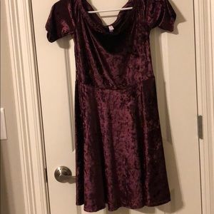 Velvet off shoulder dress